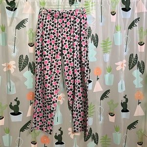 Joe boxer Black and pink hearts pajama pants w/elastic waist